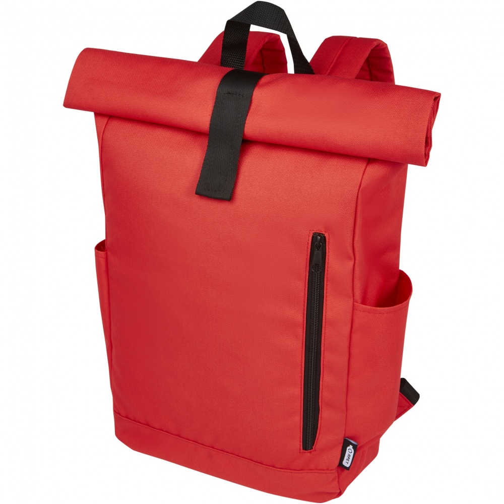 Logo trade promotional giveaways picture of: Byron 15.6" GRS RPET roll-top backpack 18L
