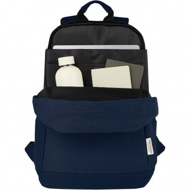 Logo trade business gifts image of: Joey 15.6" GRS recycled canvas anti-theft laptop backpack 18L