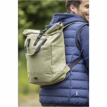 Logo trade business gift photo of: Joey 15” GRS recycled canvas rolltop laptop backpack 15L