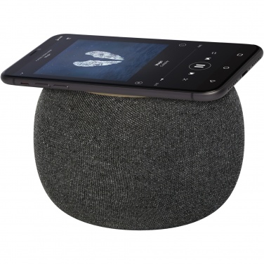 Logo trade promotional merchandise photo of: Ecofiber bamboo/RPET Bluetooth® speaker and wireless charging pad