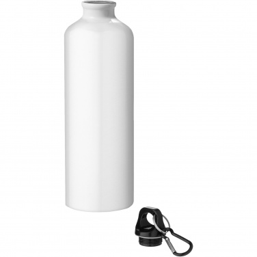 Logo trade promotional product photo of: Oregon 770 ml RCS certified recycled aluminium water bottle with carabiner