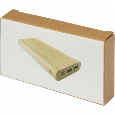 Logo trade business gifts image of: Tulda 10.000 mAh bamboo power bank