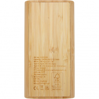Logotrade corporate gift picture of: Tulda 20.000 mAh bamboo power bank