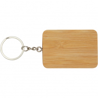 Logotrade promotional gift picture of: Reel 6-in-1 retractable bamboo key ring charging cable