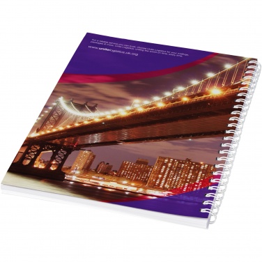 Logo trade promotional items image of: Desk-Mate® A4 spiral notebook with printed back cover