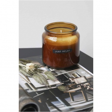 Logotrade promotional merchandise photo of: Wellmark Let's Get Cozy 650 g scented candle - cedar wood fragrance