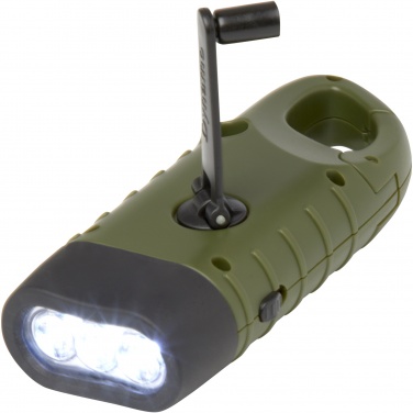 Logotrade promotional gifts photo of: Helios recycled plastic solar dynamo flashlight with carabiner