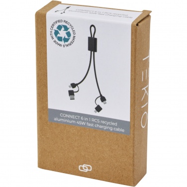 Logo trade business gift photo of: Connect 6-in-1 RCS recycled aluminium 45W quick charge & data transfer cable