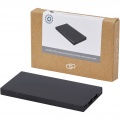 Connect 5000 mAh recycled aluminium power bank, Solid black