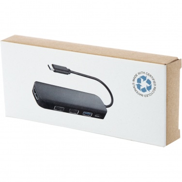 Logotrade promotional gift image of: Loop RCS recycled plastic multimedia adapter USB 2.0-3.0 with HDMI port
