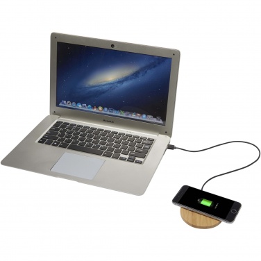 Logo trade advertising products image of: Essence 15W bamboo wireless charging pad