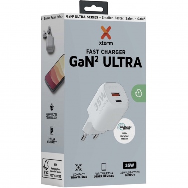 Logo trade promotional giveaways image of: Xtorm XEC035 GaN² Ultra 35W wall charger