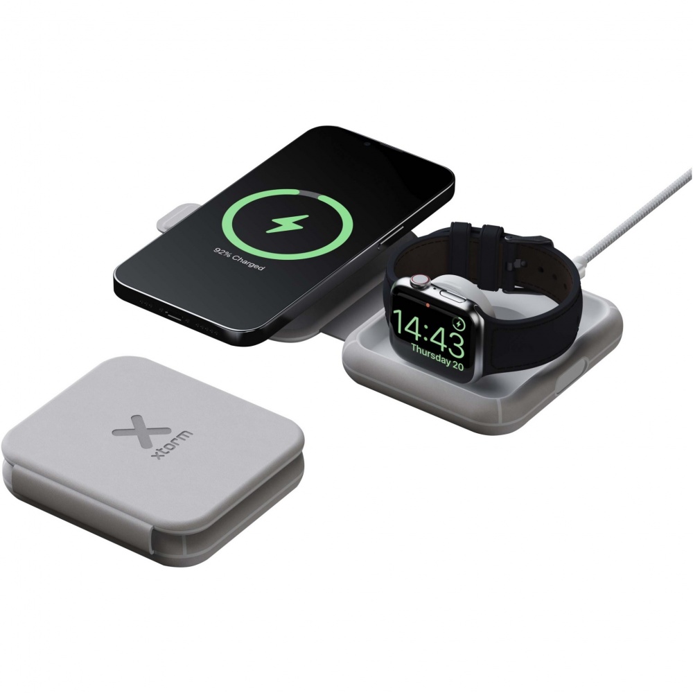 Logo trade advertising products picture of: Xtorm XWF21 15W foldable 2-in-1 wireless travel charger