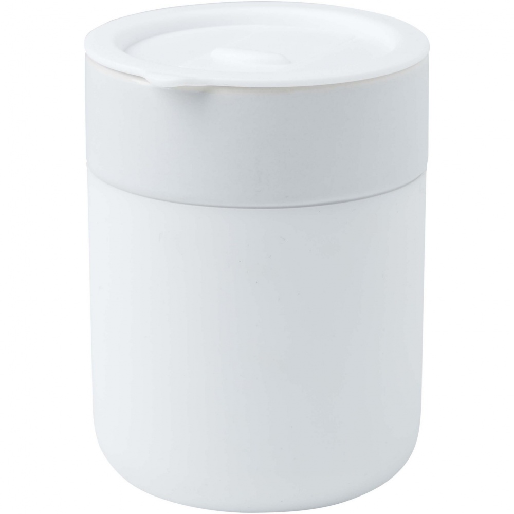 Logotrade advertising product picture of: Java 330 ml ceramic tumbler with silicone wrap and plastic lid