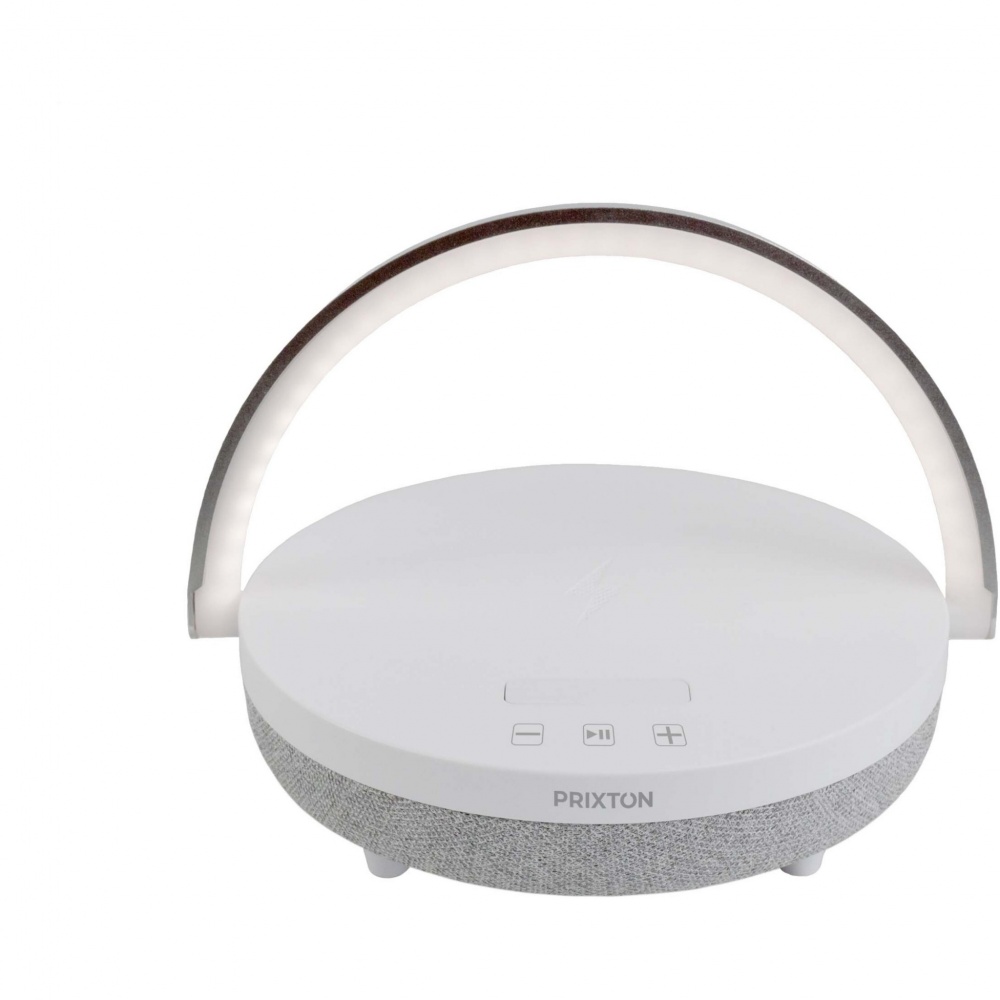Logotrade promotional item picture of: Prixton 4-in-1 10W Bluetooth® speaker with LED light and wireless charging base
