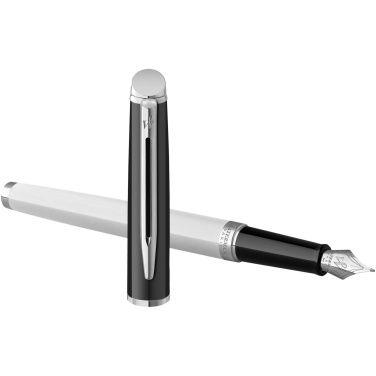 Logotrade promotional gift picture of: Hemisphere colour blocking fountain pen with palladium trim
