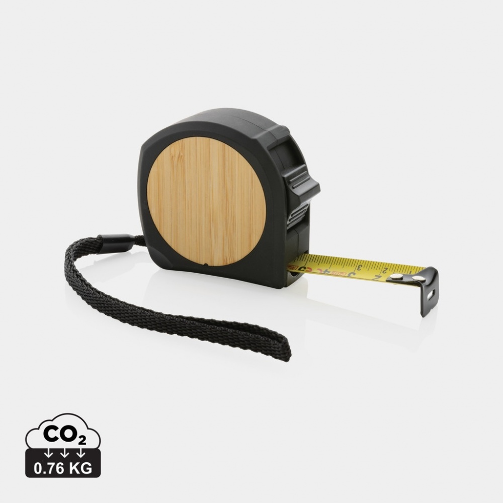 Logo trade promotional merchandise photo of: RCS recycled plastic bamboo tape 5M/19mm