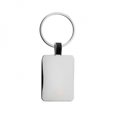 Logotrade corporate gift image of: RCS recycled zinc alloy rectangle keyring