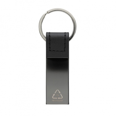 Logotrade promotional item image of: Luxury PU keychain RCS recycled zinc alloy