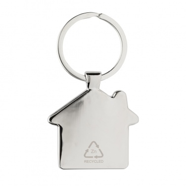 Logo trade promotional merchandise image of: RCS recycled zinc alloy house keychain with bamboo