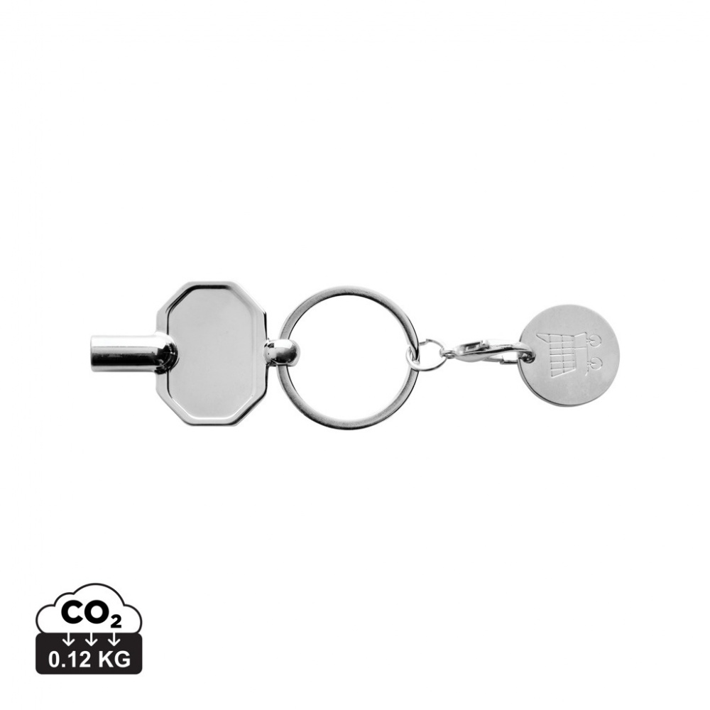 Logo trade business gift photo of: RCS recycled zinc alloy radiator key keychain with coin