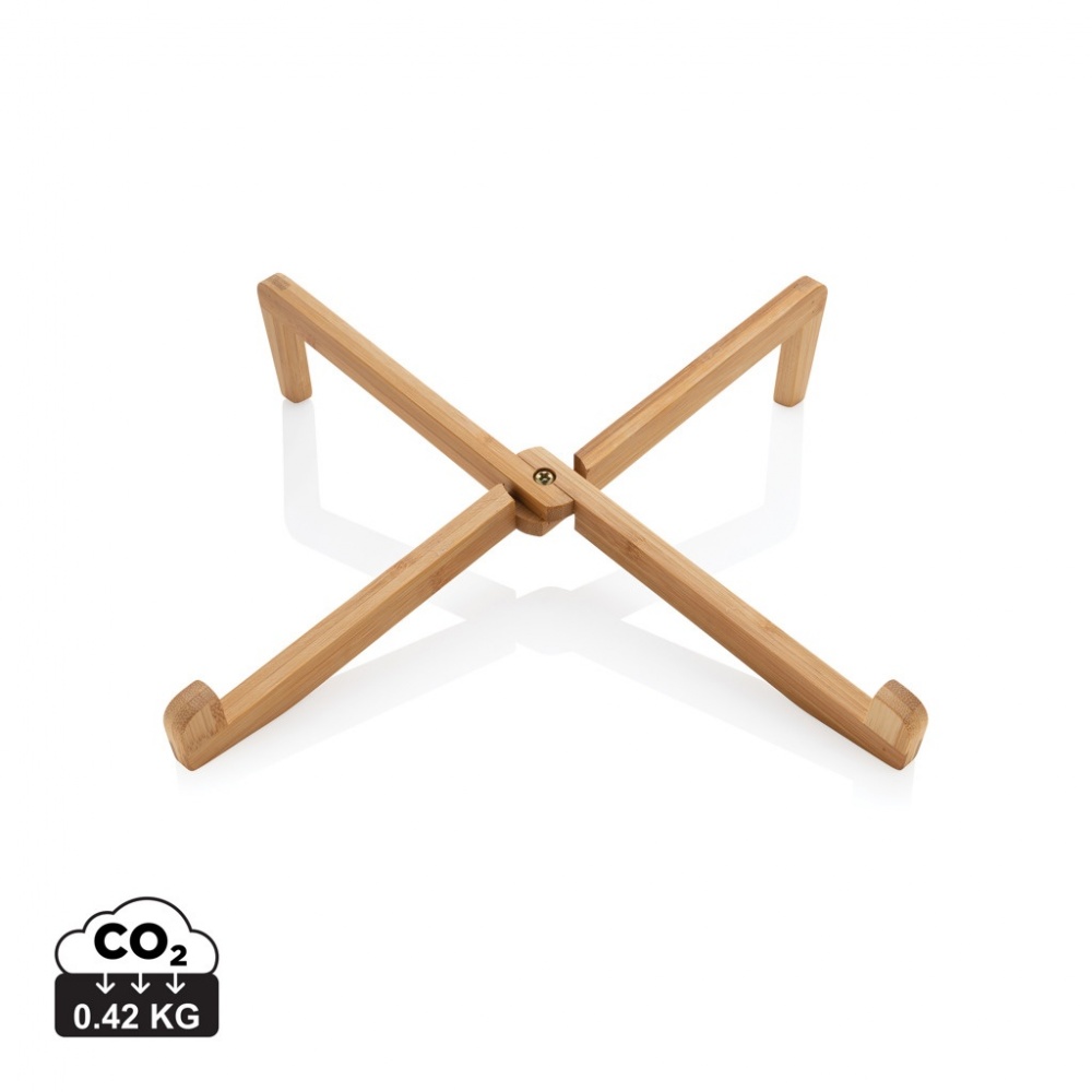 Logo trade promotional gifts image of: Bamboo portable laptop stand