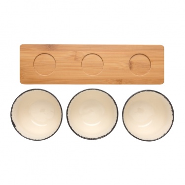 Logotrade promotional gift picture of: Ukiyo 3pc serving bowl set with bamboo tray