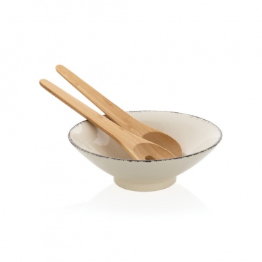 Logo trade promotional merchandise image of: Ukiyo salad bowl with bamboo salad server