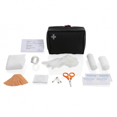 Logo trade promotional merchandise image of: RCS recycled nubuck PU pouch  first aid set