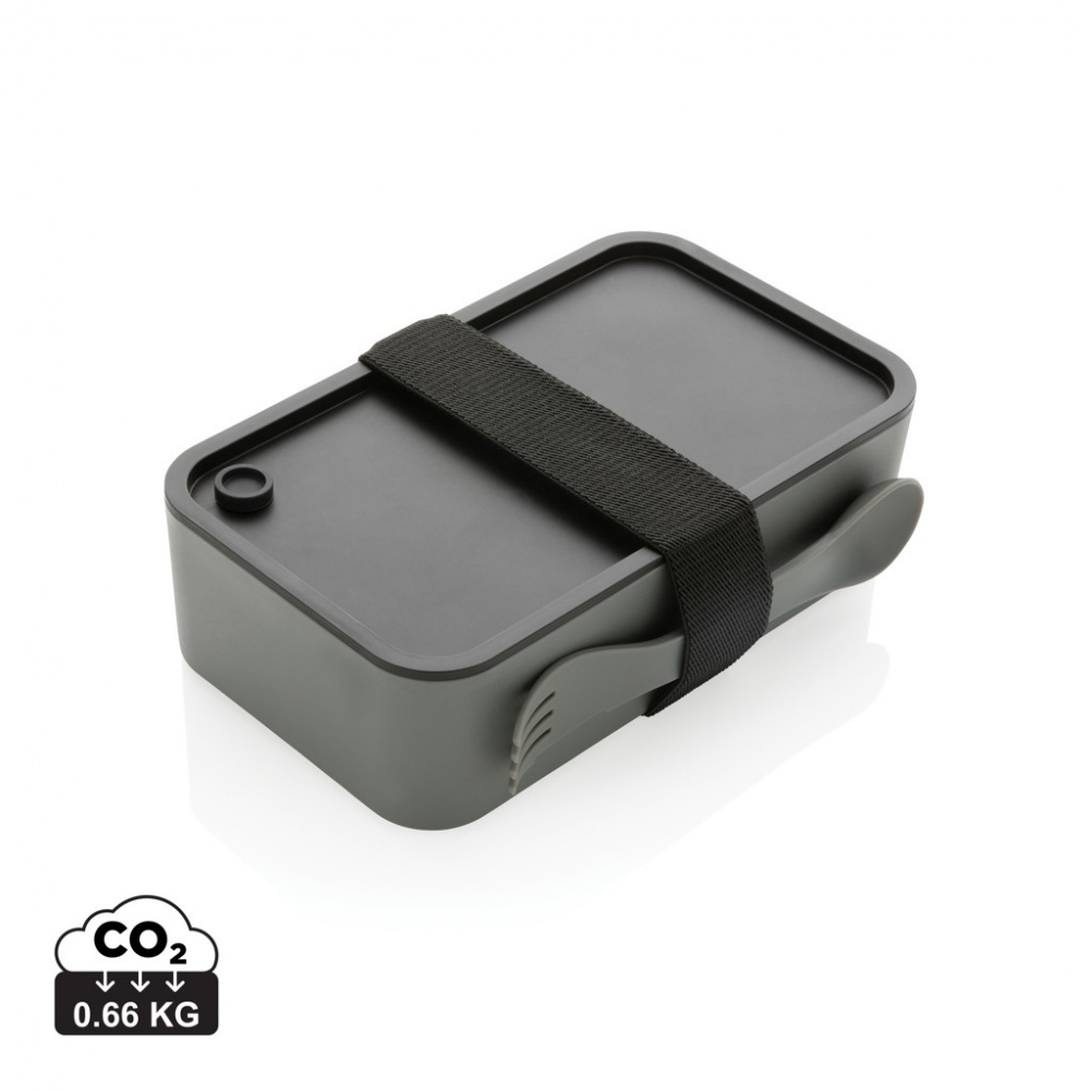 Logotrade promotional item image of: GRS recycled PP lunch box with spork
