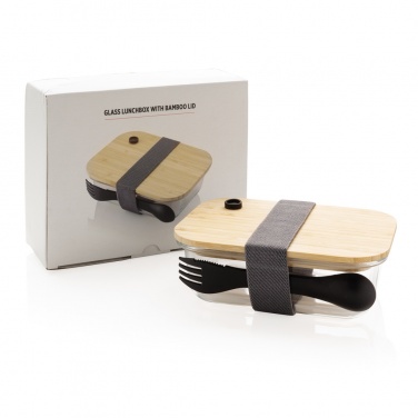 Logotrade advertising product picture of: Glass lunchbox with bamboo lid
