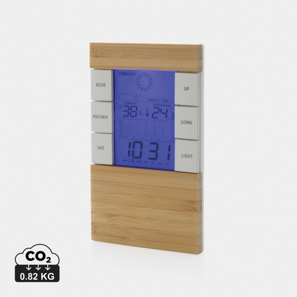 Logotrade corporate gift image of: Utah RCS rplastic and bamboo weather station