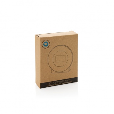Logo trade promotional items image of: Utah RCS rplastic and bamboo LCD desk clock