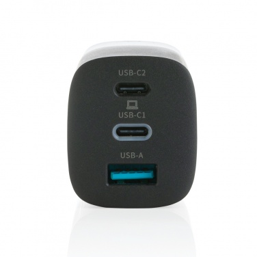 Logo trade promotional giveaways image of: Philips 65W ultra fast PD 3-port USB wall charger