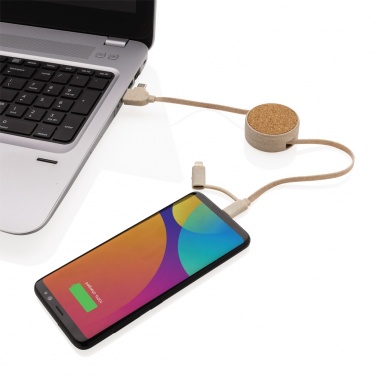 Logotrade promotional giveaway picture of: Cork and Wheat 6-in-1 retractable cable