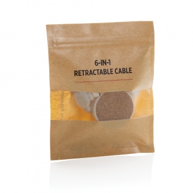 Logo trade promotional merchandise image of: Cork and Wheat 6-in-1 retractable cable