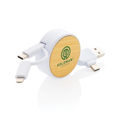 Logo trade promotional product photo of: RCS recycled plastic Ontario 6-in-1 retractable cable