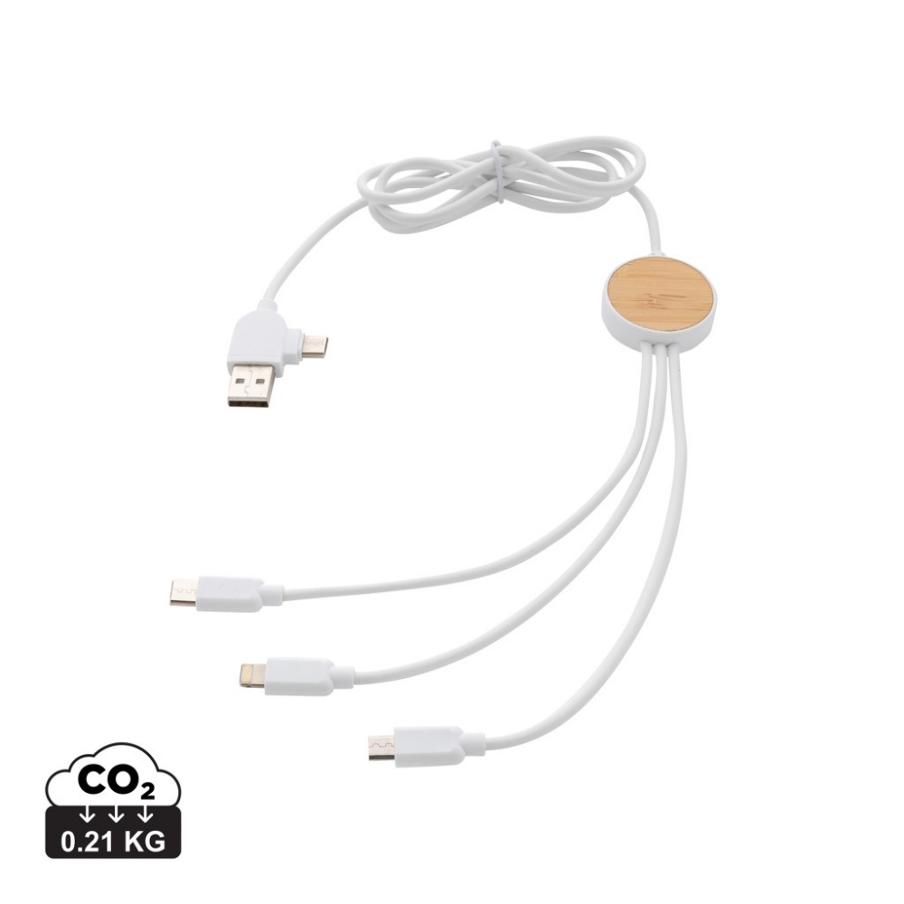Logotrade promotional merchandise image of: RCS recycled plastic Ontario 6-in-1 cable