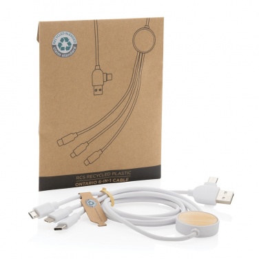 Logotrade advertising product picture of: RCS recycled plastic Ontario 6-in-1 cable