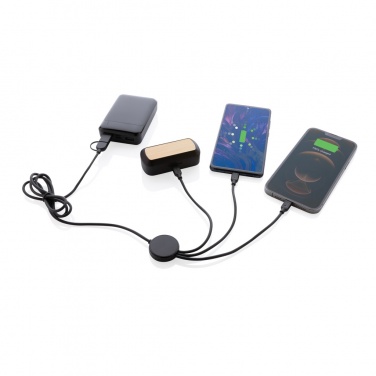 Logo trade promotional gifts picture of: RCS recycled TPE and recycled plastic 6-in-1 cable