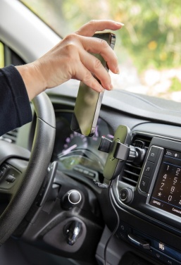 Logo trade corporate gifts picture of: RCS recycled plastic 10W wireless charging car holder