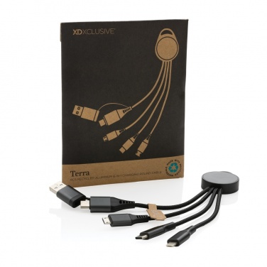 Logo trade promotional products image of: Terra RCS recycled aluminium 6-in-1 charging cable