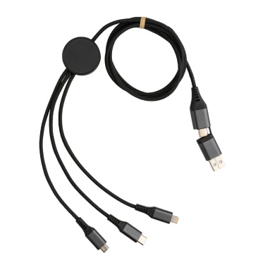 Logo trade advertising product photo of: Terra RCS recycled aluminium 120cm 6-in-1 cable