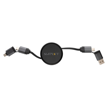 Logo trade advertising products image of: Terra RCS recycled aluminium retractable 6 in 1 cable