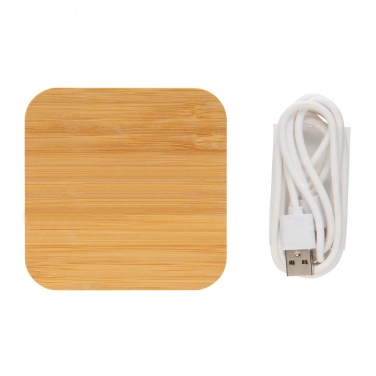 Logotrade promotional giveaways photo of: Bamboo 5W wireless charger with USB