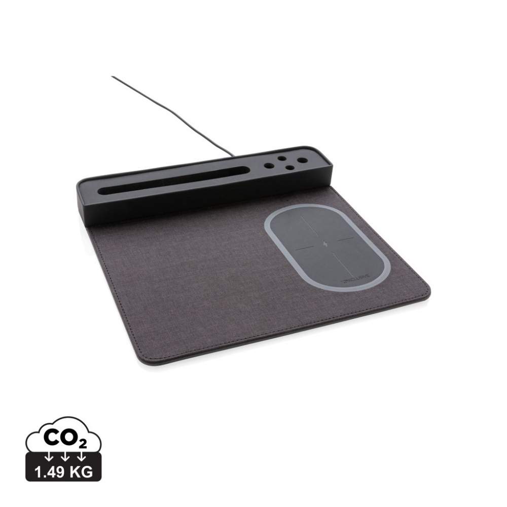 Logo trade corporate gifts image of: Air mousepad with 5W wireless charging and USB