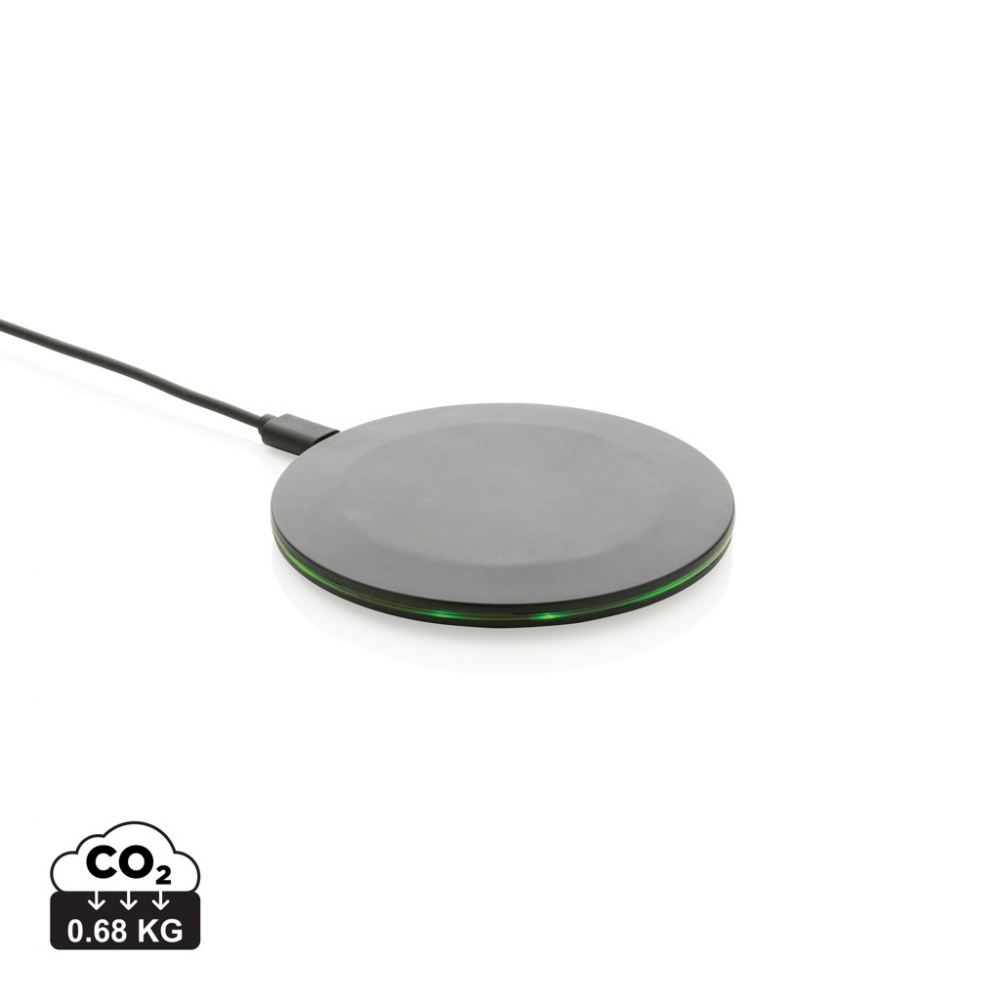 Logotrade promotional gift picture of: RCS recycled plastic 15W Wireless fast charger