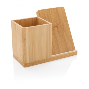 Logotrade promotional giveaway image of: Calgary bamboo 10W wireless charger