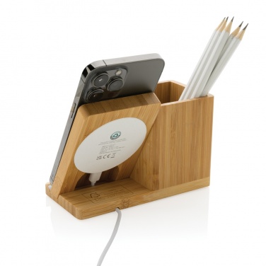 Logotrade promotional gifts photo of: Calgary bamboo 10W wireless charger