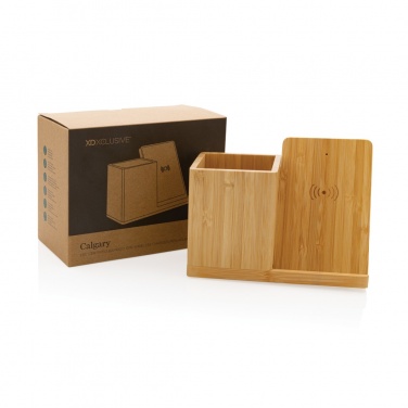 Logotrade promotional merchandise picture of: Calgary bamboo 10W wireless charger